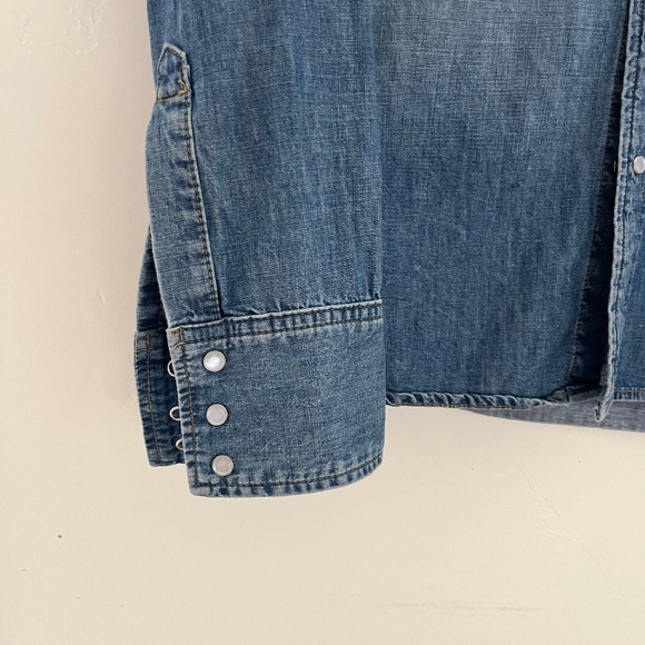 Re/Done pearl snap denim shirt, size L - Picture 5 of 6
